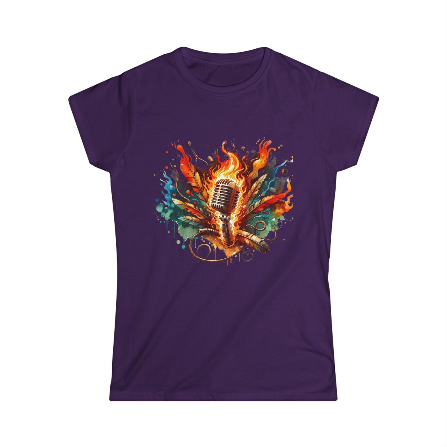 Passionate Mic Women's Softstyle Tee - Perfect for Singers and Music Lovers