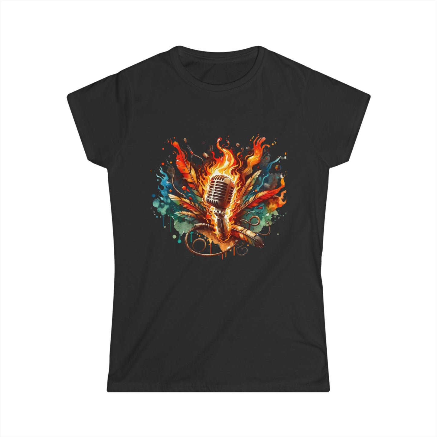 Passionate Mic Women's Softstyle Tee - Perfect for Singers and Music Lovers