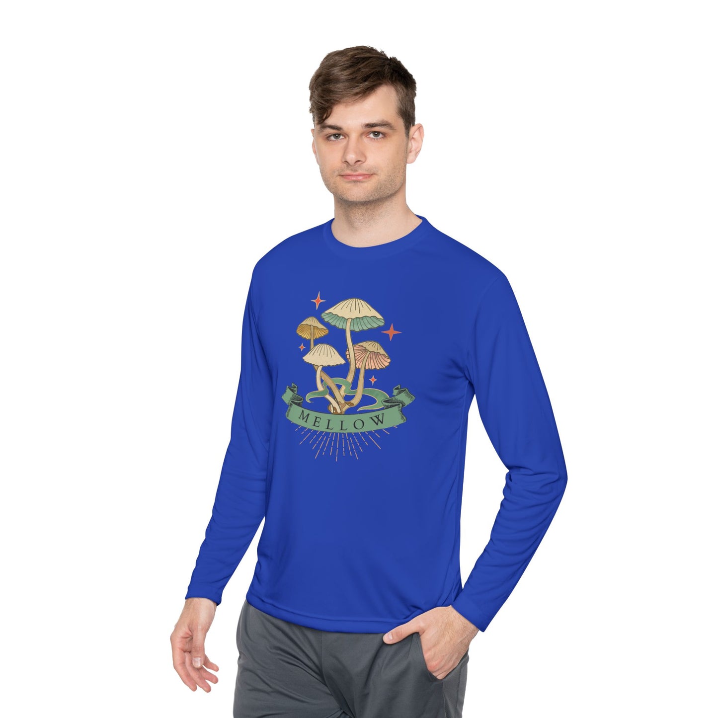 Mellow Mushrooms Long Sleeve Tee - Bohemian Style Shirt, Gift for Nature Lovers, Cozy Autumn Layer, Unisex Apparel, Festival Wear