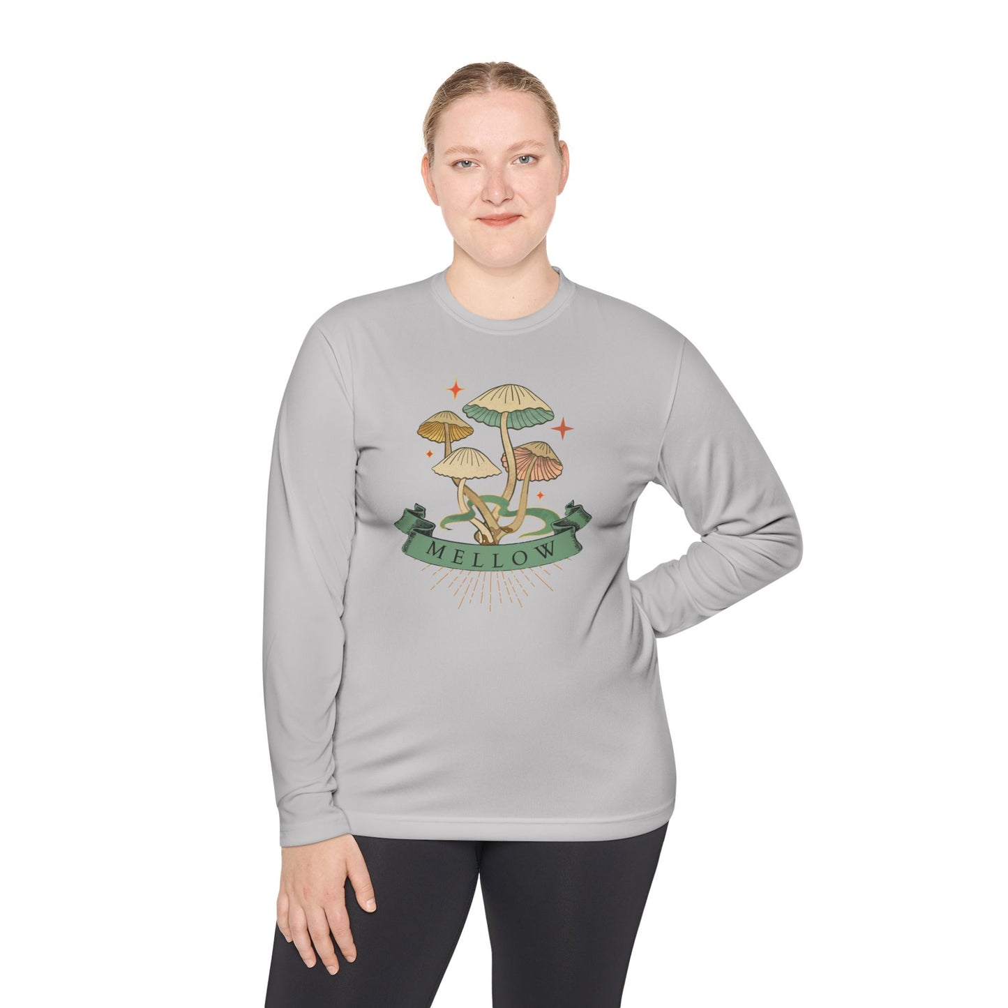 Mellow Mushrooms Long Sleeve Tee - Bohemian Style Shirt, Gift for Nature Lovers, Cozy Autumn Layer, Unisex Apparel, Festival Wear
