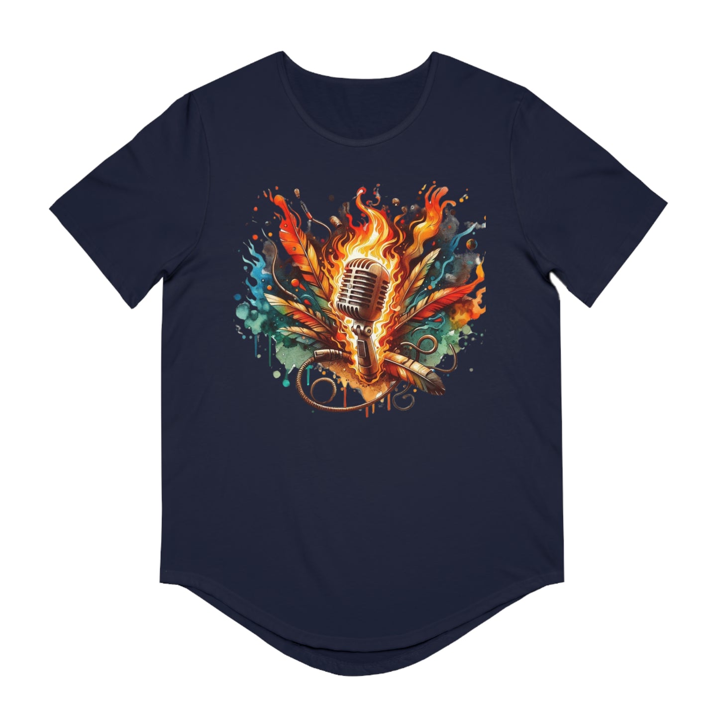 Passion Mic Tee - Men's Jersey Curved Hem Shirt for Musicians