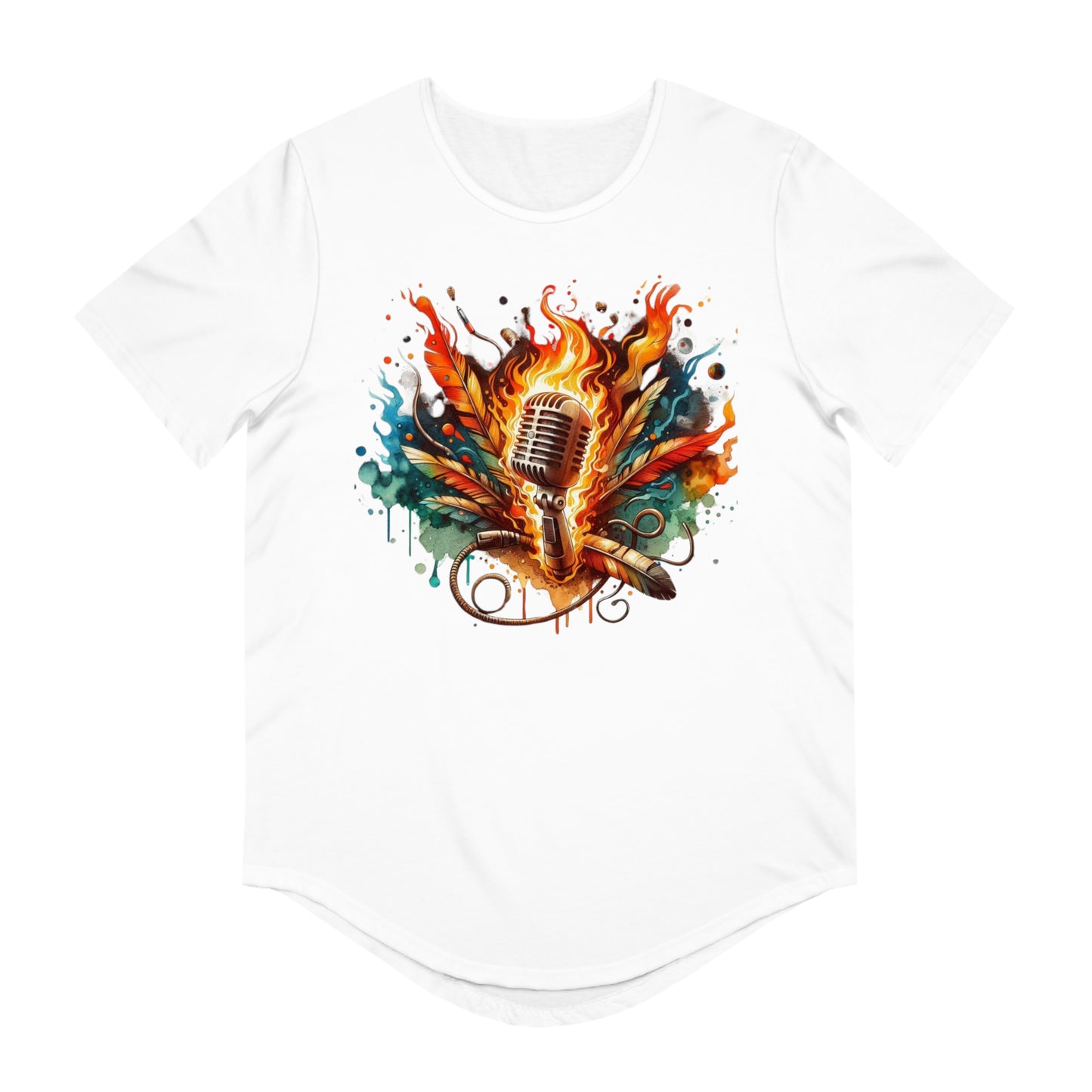 Passion Mic Tee - Men's Jersey Curved Hem Shirt for Musicians
