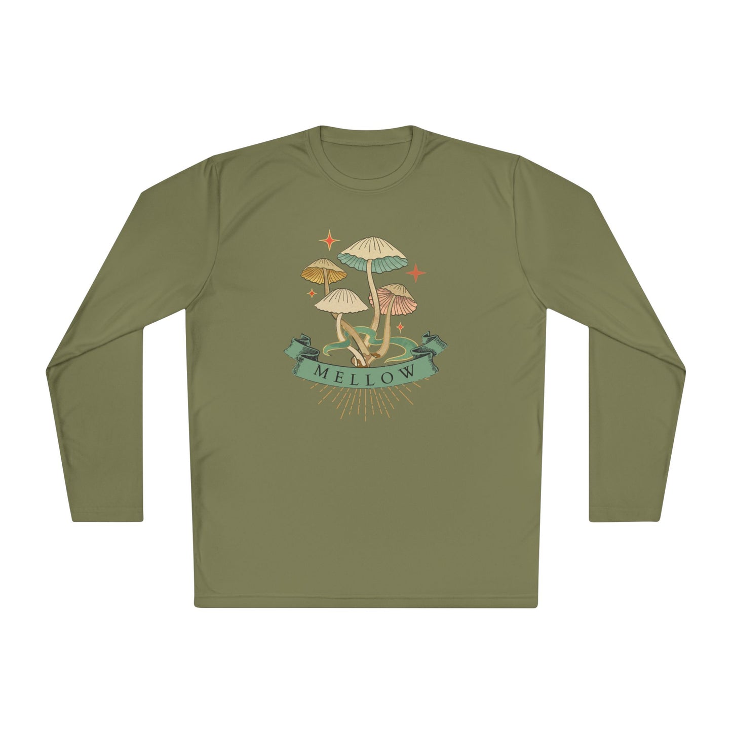 Mellow Mushrooms Long Sleeve Tee - Bohemian Style Shirt, Gift for Nature Lovers, Cozy Autumn Layer, Unisex Apparel, Festival Wear