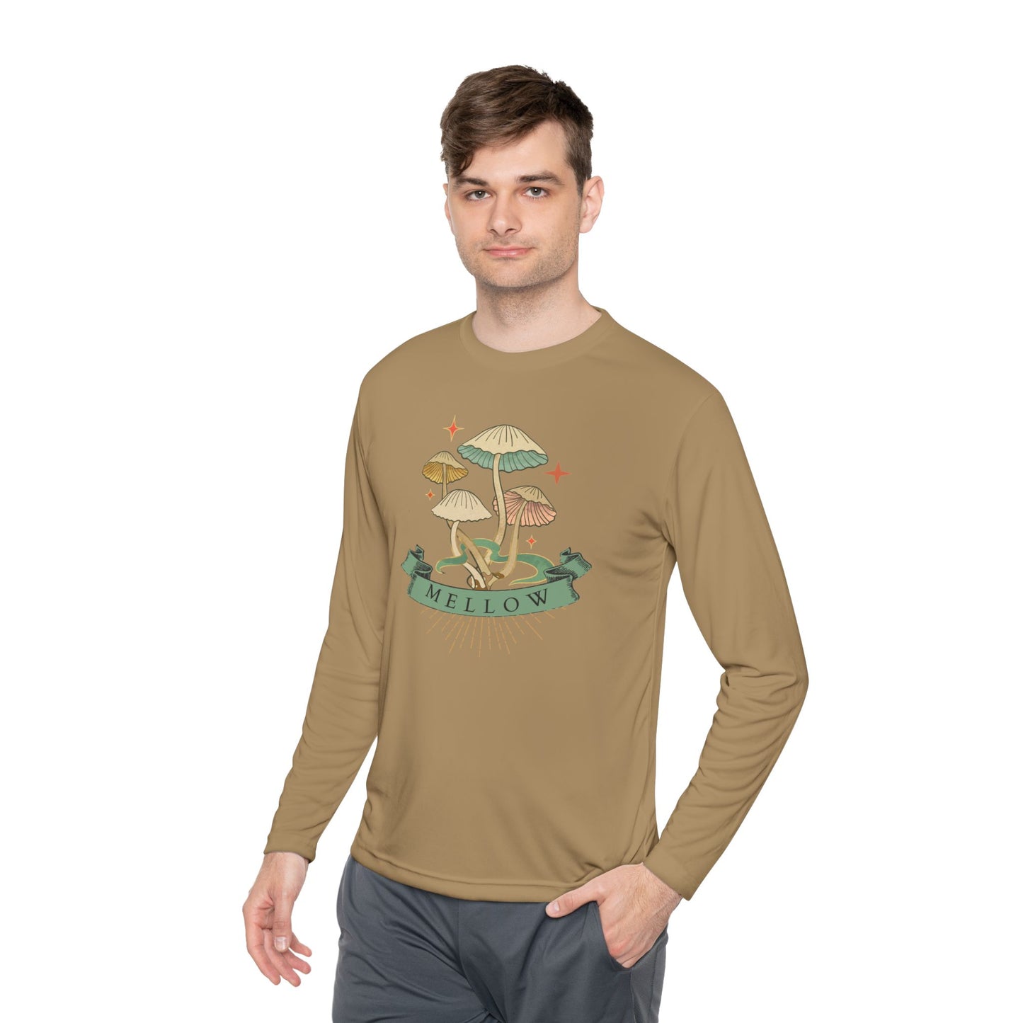 Mellow Mushrooms Long Sleeve Tee - Bohemian Style Shirt, Gift for Nature Lovers, Cozy Autumn Layer, Unisex Apparel, Festival Wear