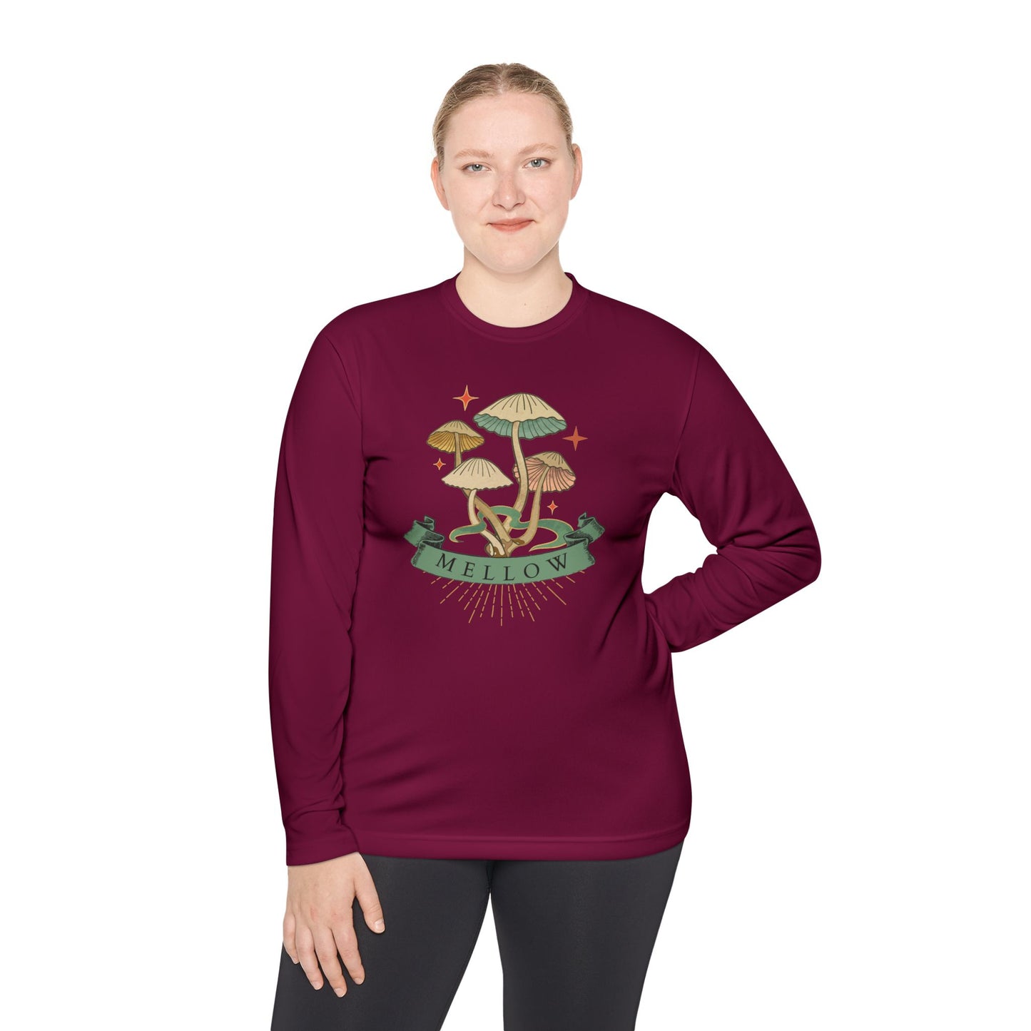 Mellow Mushrooms Long Sleeve Tee - Bohemian Style Shirt, Gift for Nature Lovers, Cozy Autumn Layer, Unisex Apparel, Festival Wear
