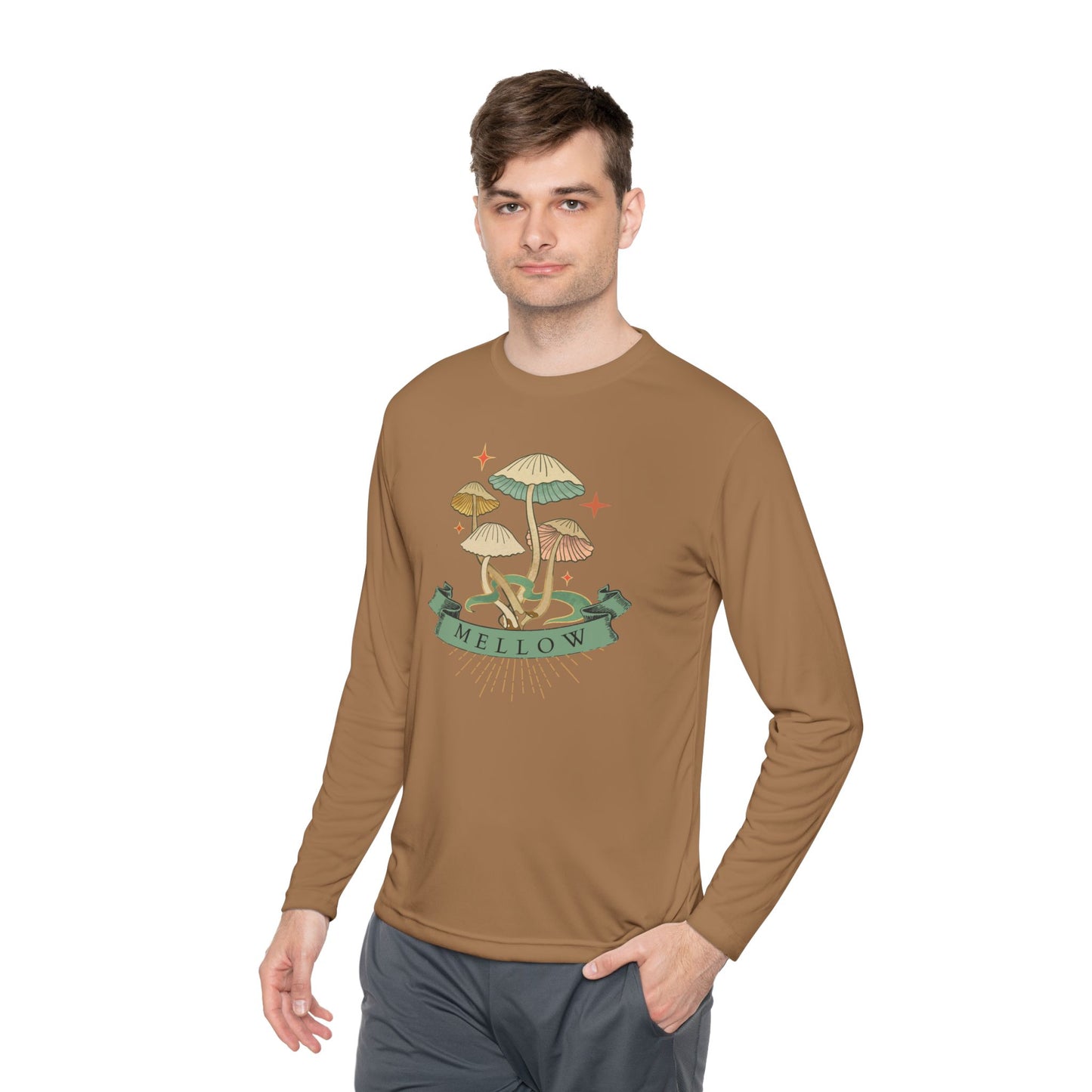 Mellow Mushrooms Long Sleeve Tee - Bohemian Style Shirt, Gift for Nature Lovers, Cozy Autumn Layer, Unisex Apparel, Festival Wear