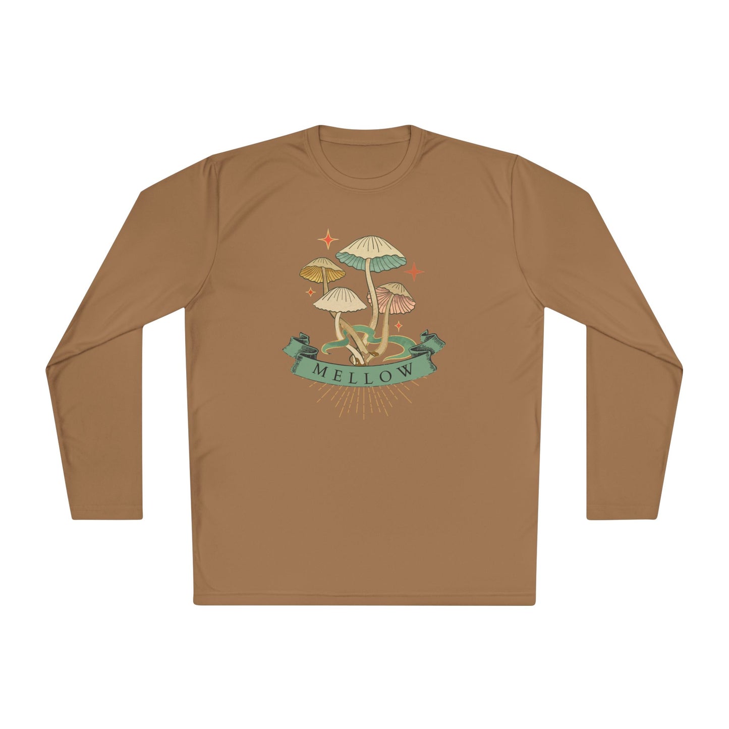 Mellow Mushrooms Long Sleeve Tee - Bohemian Style Shirt, Gift for Nature Lovers, Cozy Autumn Layer, Unisex Apparel, Festival Wear