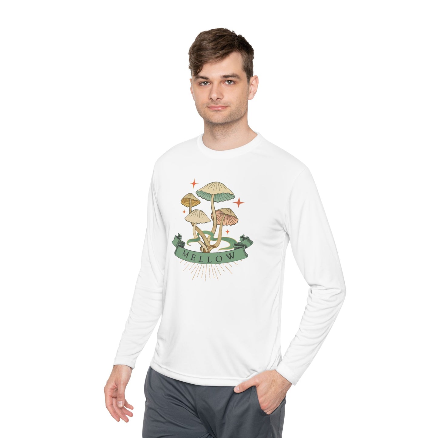 Mellow Mushrooms Long Sleeve Tee - Bohemian Style Shirt, Gift for Nature Lovers, Cozy Autumn Layer, Unisex Apparel, Festival Wear
