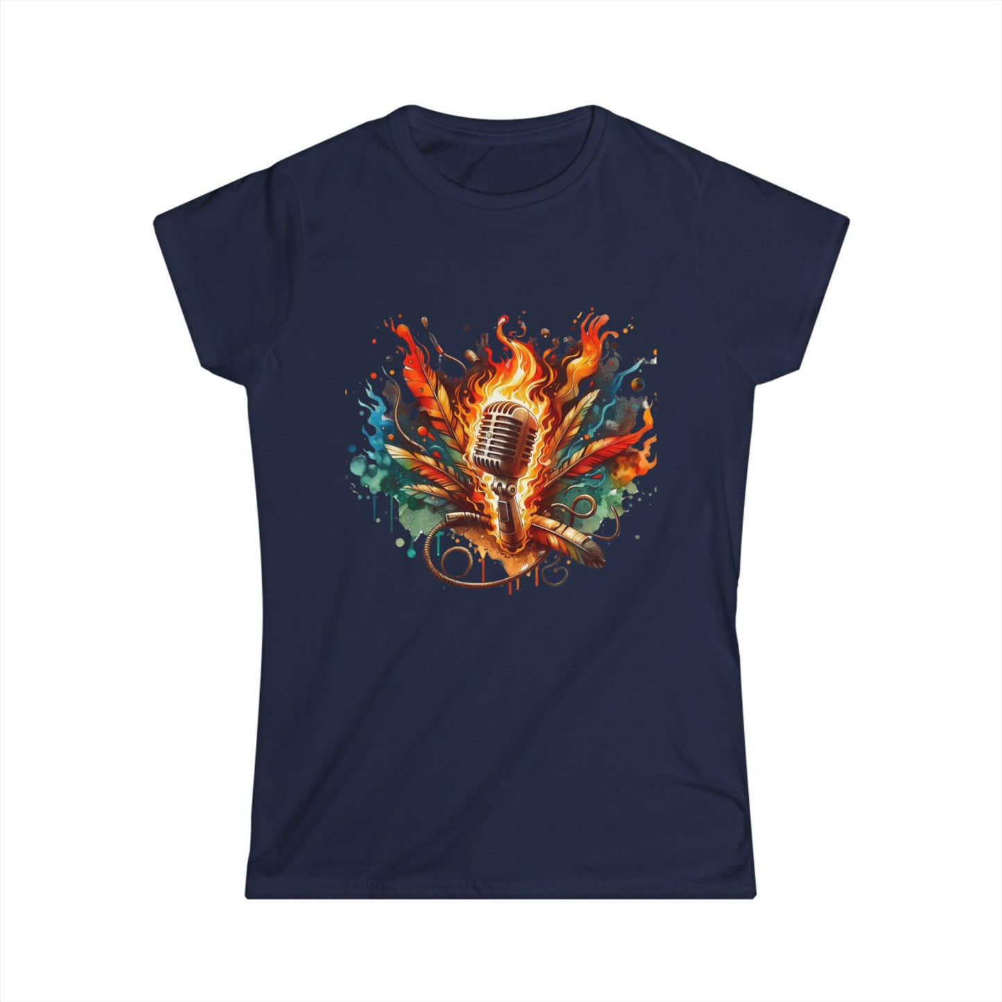 Passionate Mic Women's Softstyle Tee - Perfect for Singers and Music Lovers