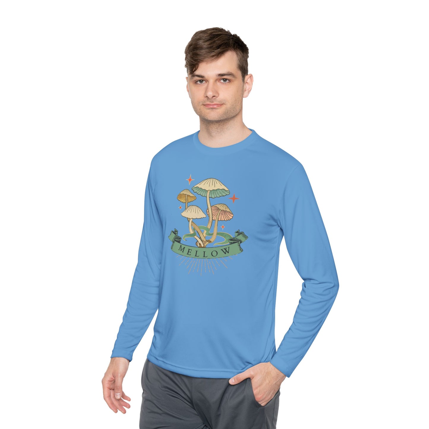 Mellow Mushrooms Long Sleeve Tee - Bohemian Style Shirt, Gift for Nature Lovers, Cozy Autumn Layer, Unisex Apparel, Festival Wear