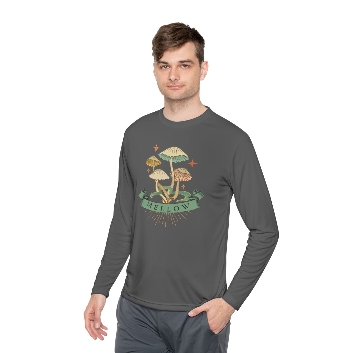 Mellow Mushrooms Long Sleeve Tee - Bohemian Style Shirt, Gift for Nature Lovers, Cozy Autumn Layer, Unisex Apparel, Festival Wear