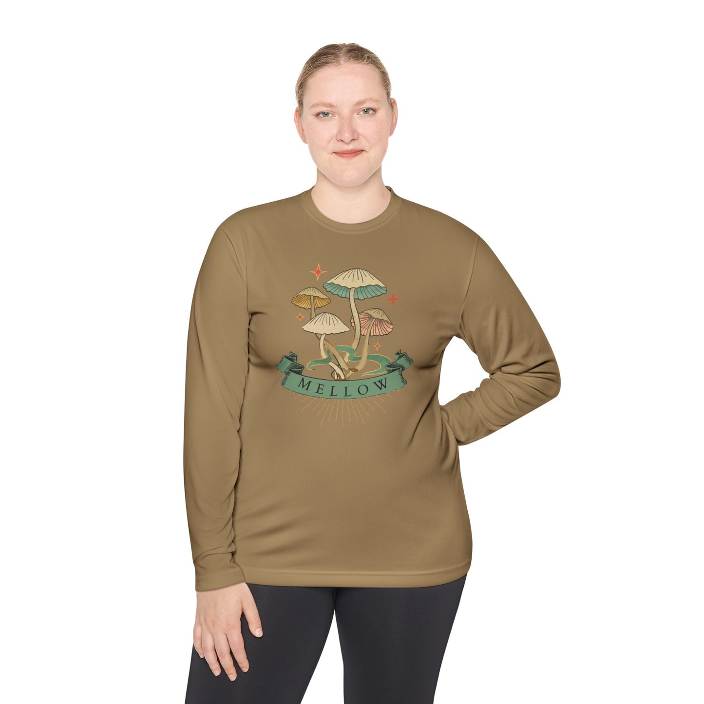 Mellow Mushrooms Long Sleeve Tee - Bohemian Style Shirt, Gift for Nature Lovers, Cozy Autumn Layer, Unisex Apparel, Festival Wear