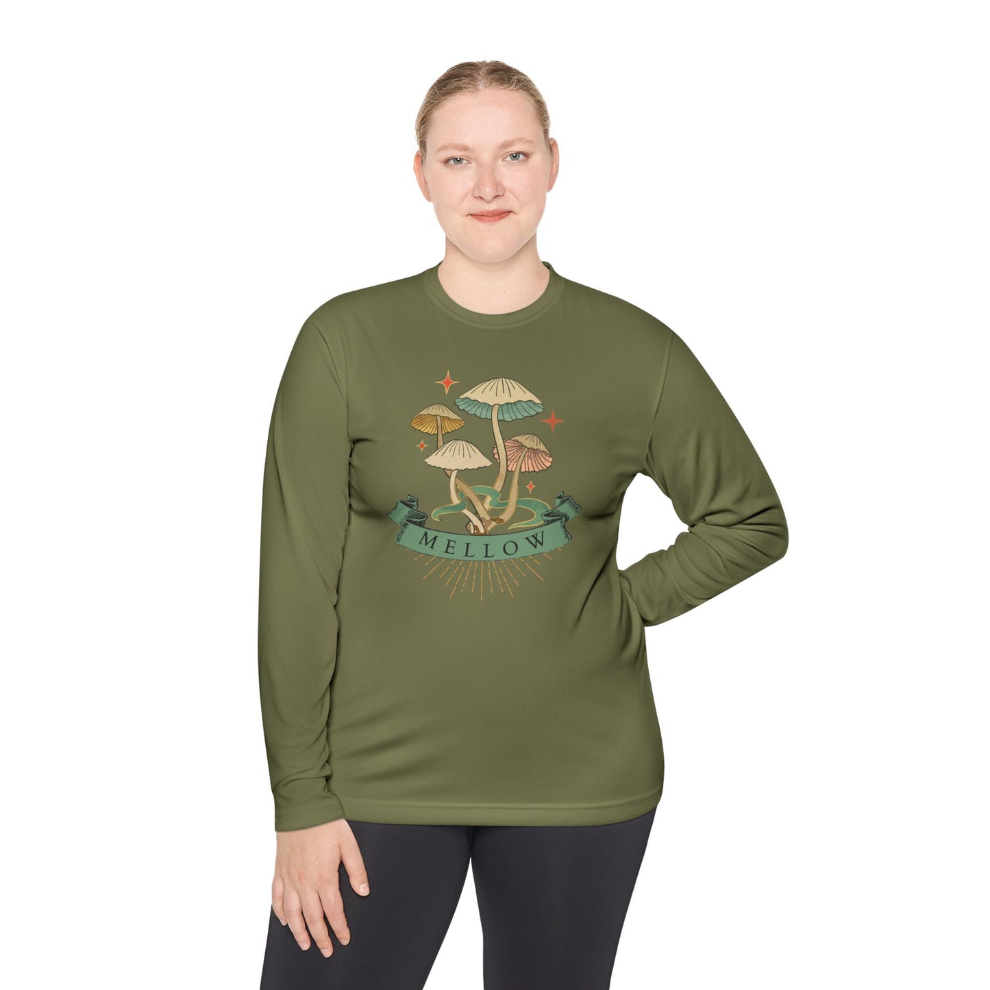 Mellow Mushrooms Long Sleeve Tee - Bohemian Style Shirt, Gift for Nature Lovers, Cozy Autumn Layer, Unisex Apparel, Festival Wear