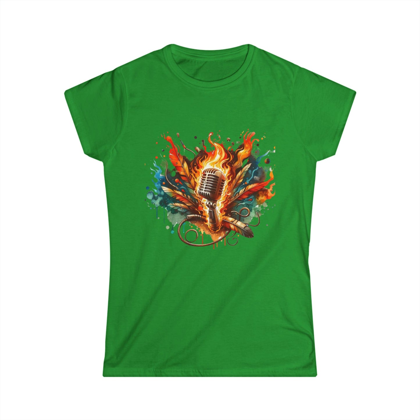 Passionate Mic Women's Softstyle Tee - Perfect for Singers and Music Lovers