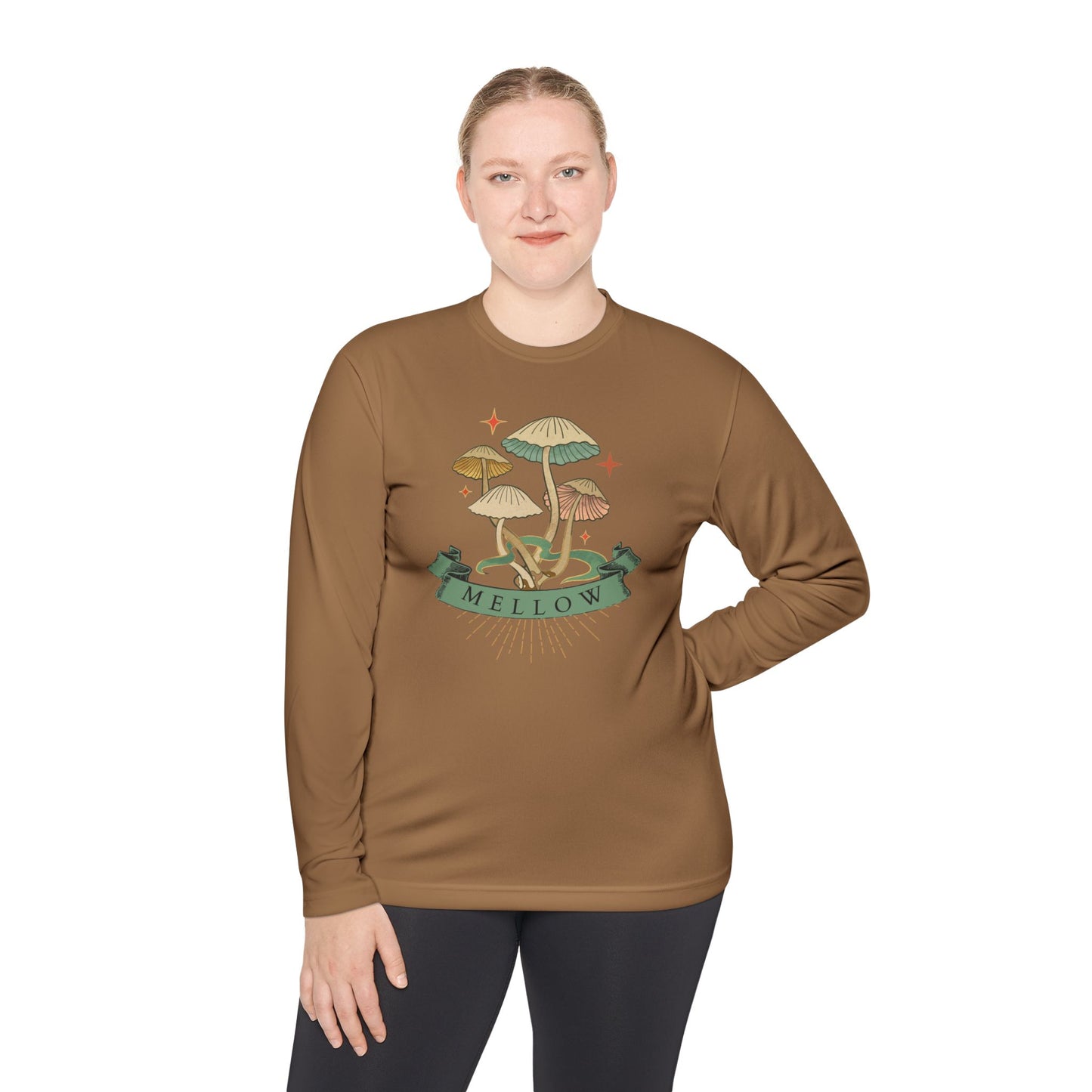 Mellow Mushrooms Long Sleeve Tee - Bohemian Style Shirt, Gift for Nature Lovers, Cozy Autumn Layer, Unisex Apparel, Festival Wear