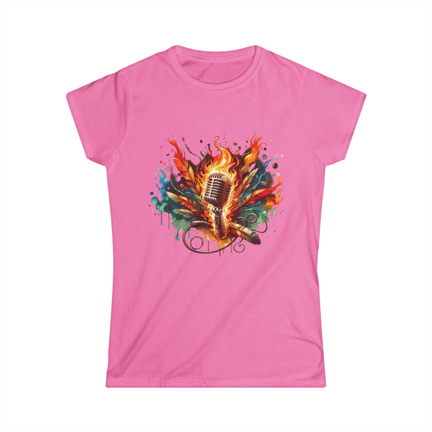 Passionate Mic Women's Softstyle Tee - Perfect for Singers and Music Lovers