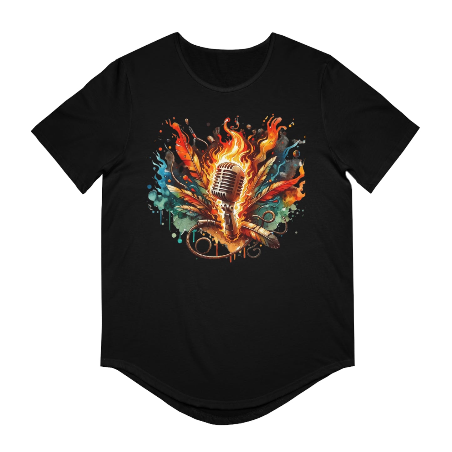 Passion Mic Tee - Men's Jersey Curved Hem Shirt for Musicians