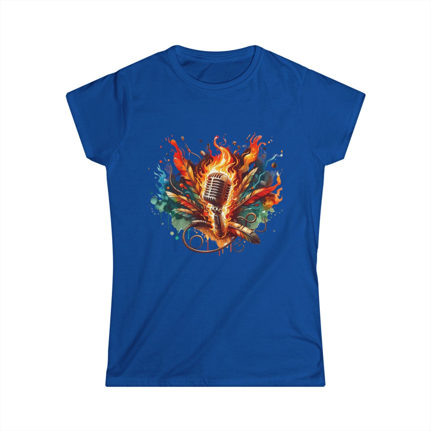 Passionate Mic Women's Softstyle Tee - Perfect for Singers and Music Lovers