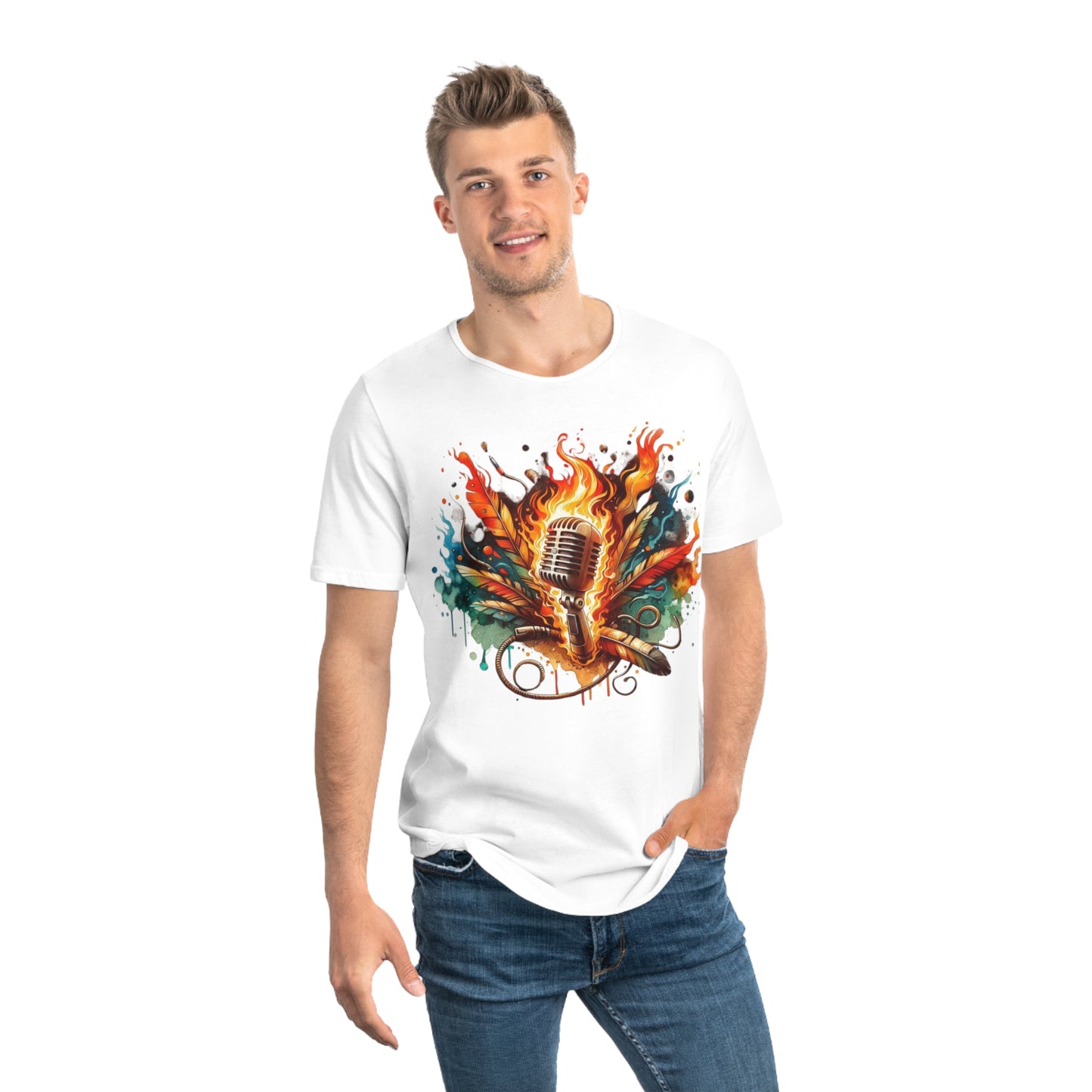 Passion Mic Tee - Men's Jersey Curved Hem Shirt for Musicians