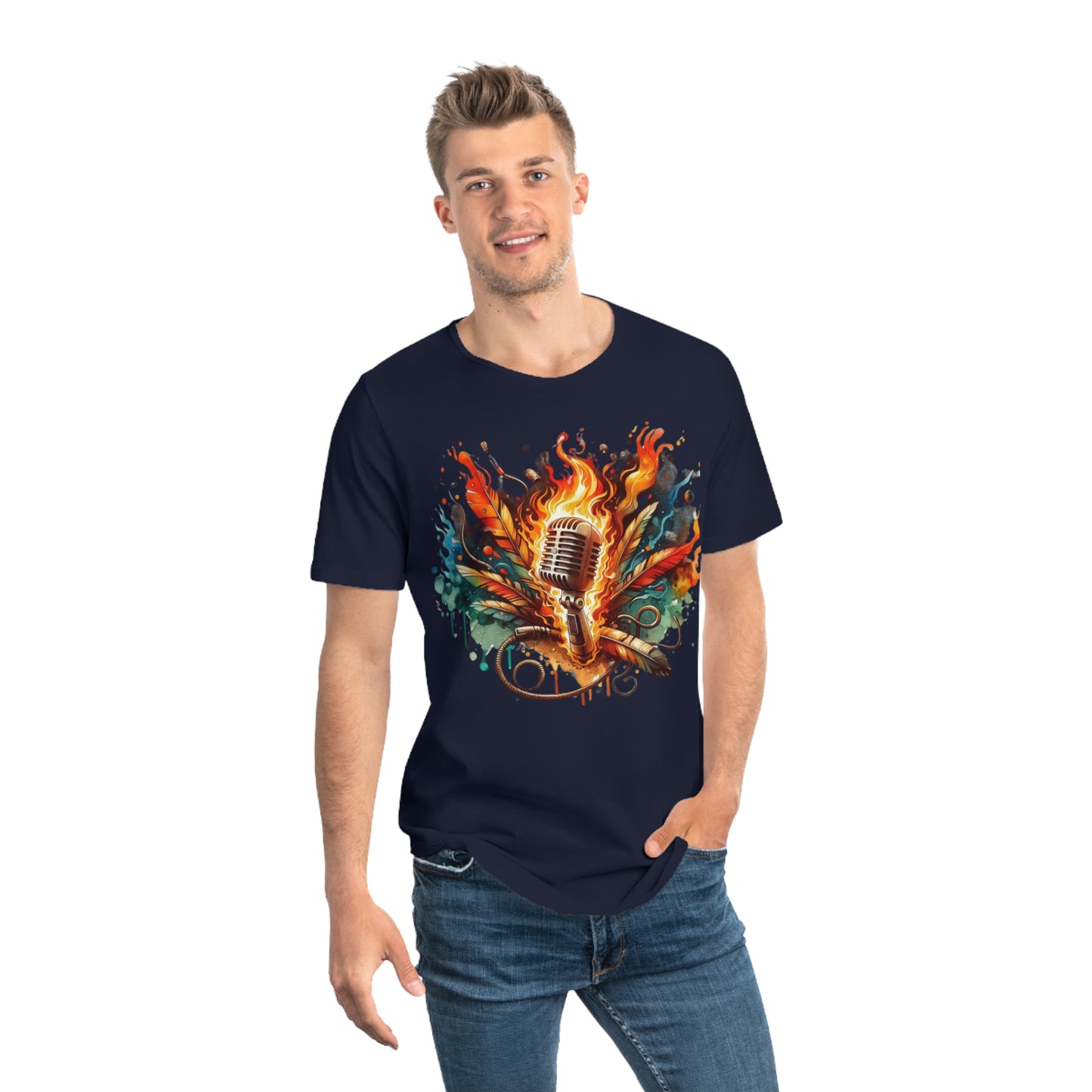 Passion Mic Tee - Men's Jersey Curved Hem Shirt for Musicians