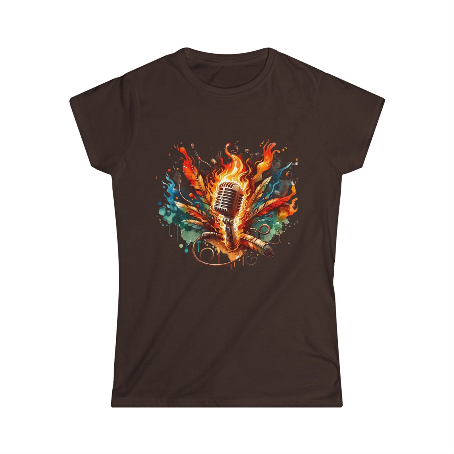 Passionate Mic Women's Softstyle Tee - Perfect for Singers and Music Lovers