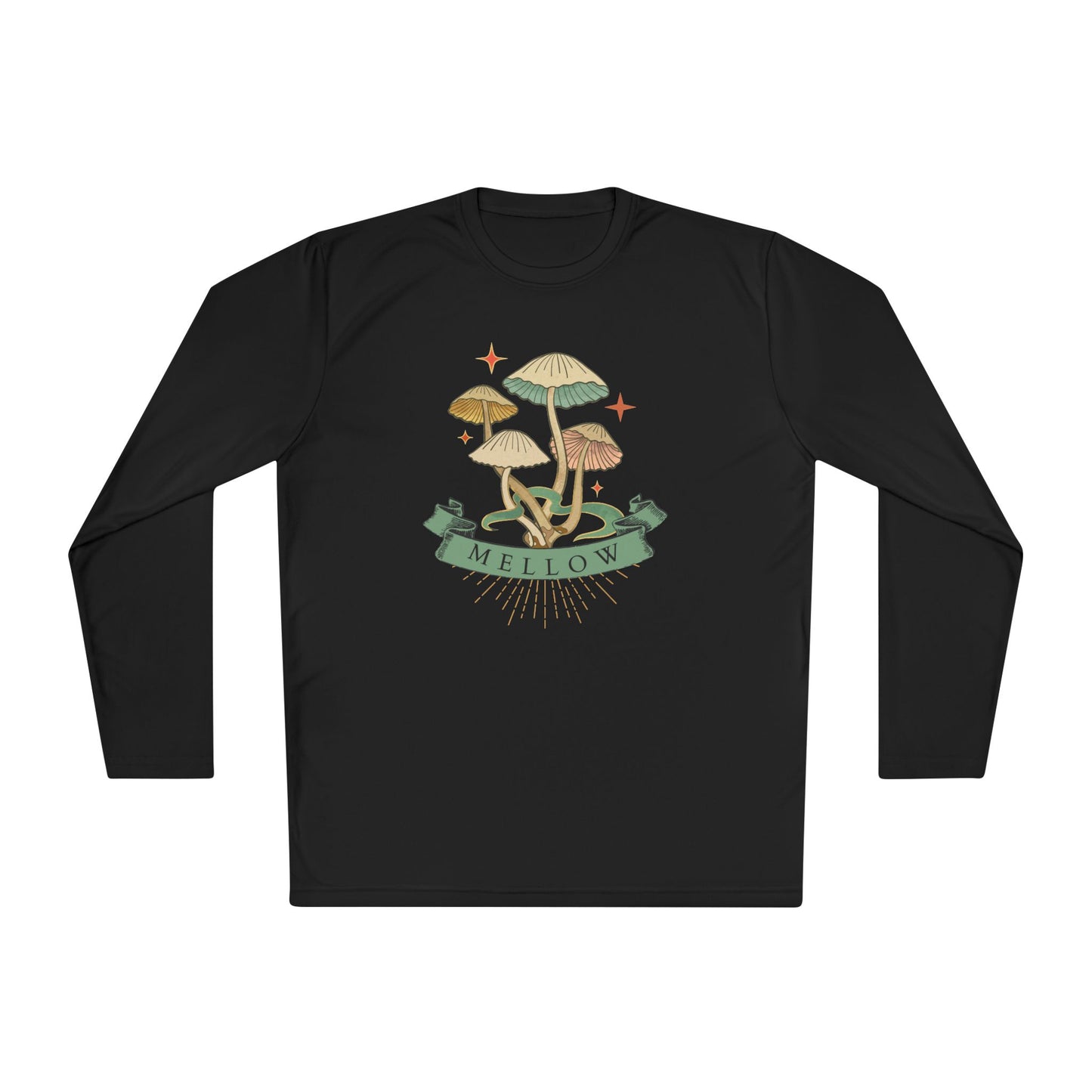 Mellow Mushrooms Long Sleeve Tee - Bohemian Style Shirt, Gift for Nature Lovers, Cozy Autumn Layer, Unisex Apparel, Festival Wear
