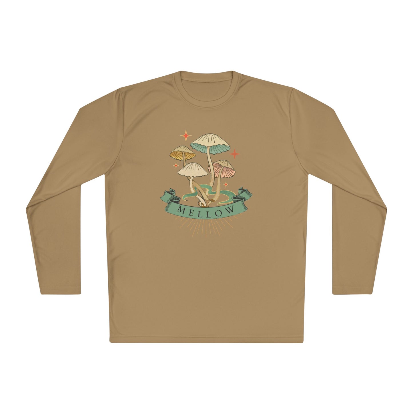 Mellow Mushrooms Long Sleeve Tee - Bohemian Style Shirt, Gift for Nature Lovers, Cozy Autumn Layer, Unisex Apparel, Festival Wear