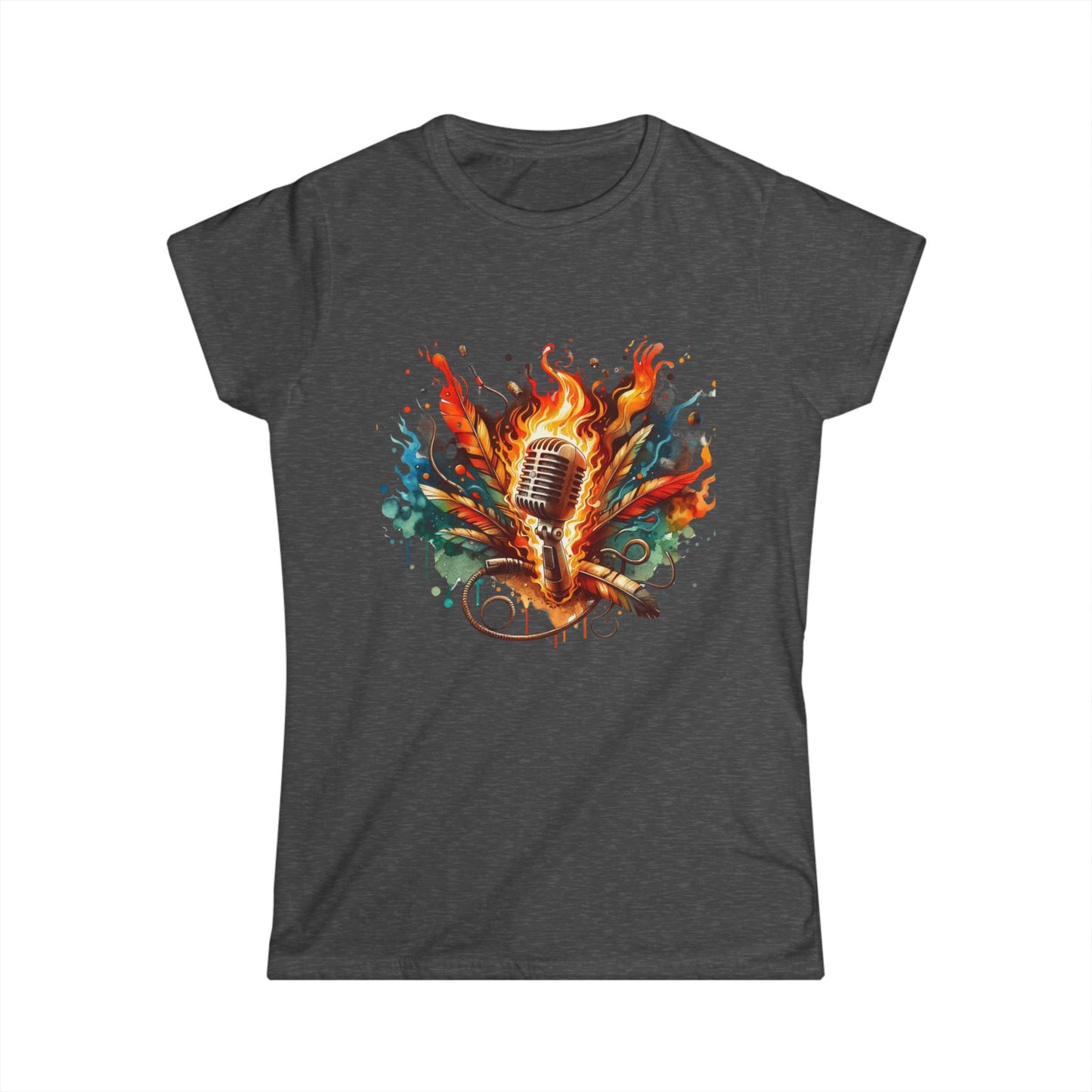 Passionate Mic Women's Softstyle Tee - Perfect for Singers and Music Lovers