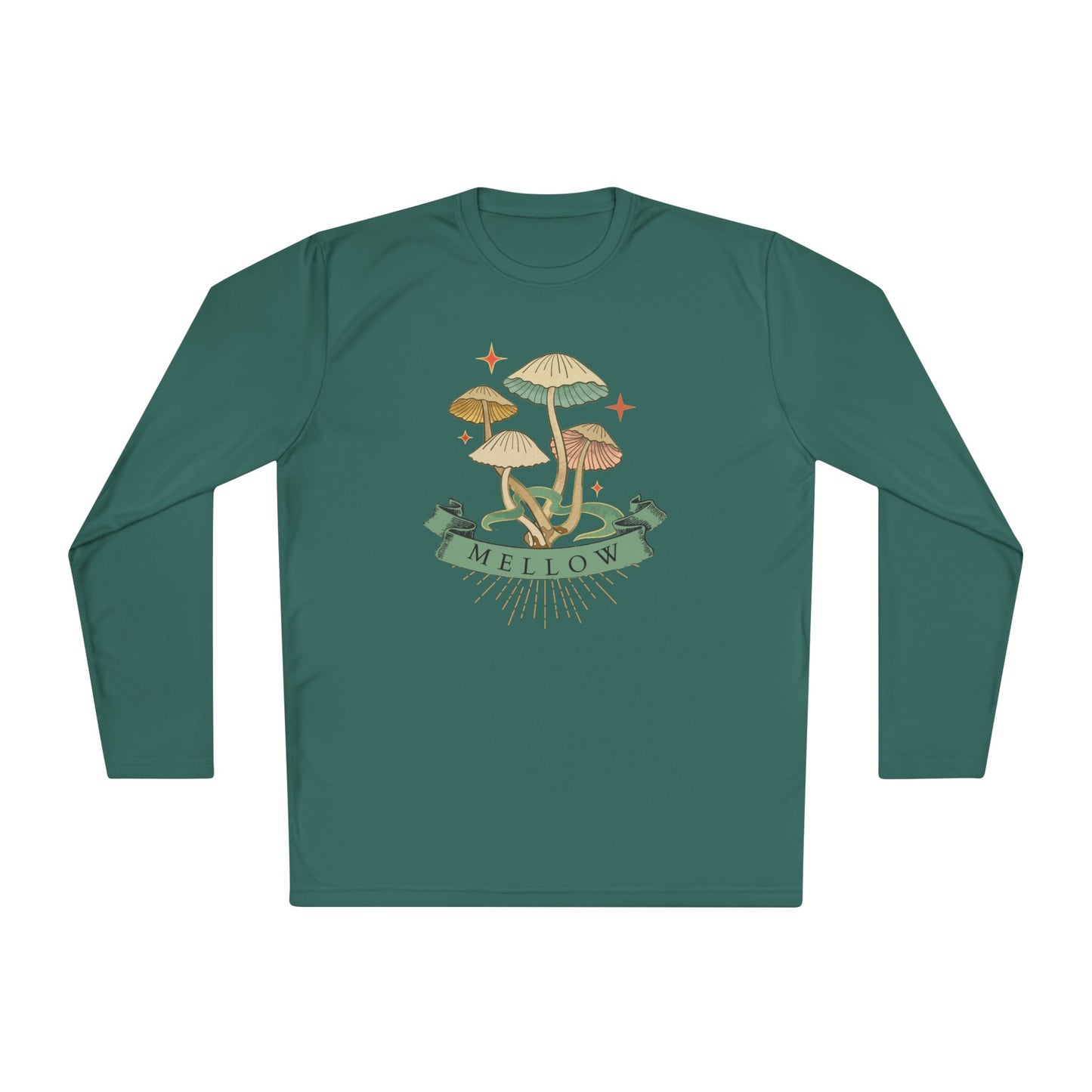 Mellow Mushrooms Long Sleeve Tee - Bohemian Style Shirt, Gift for Nature Lovers, Cozy Autumn Layer, Unisex Apparel, Festival Wear