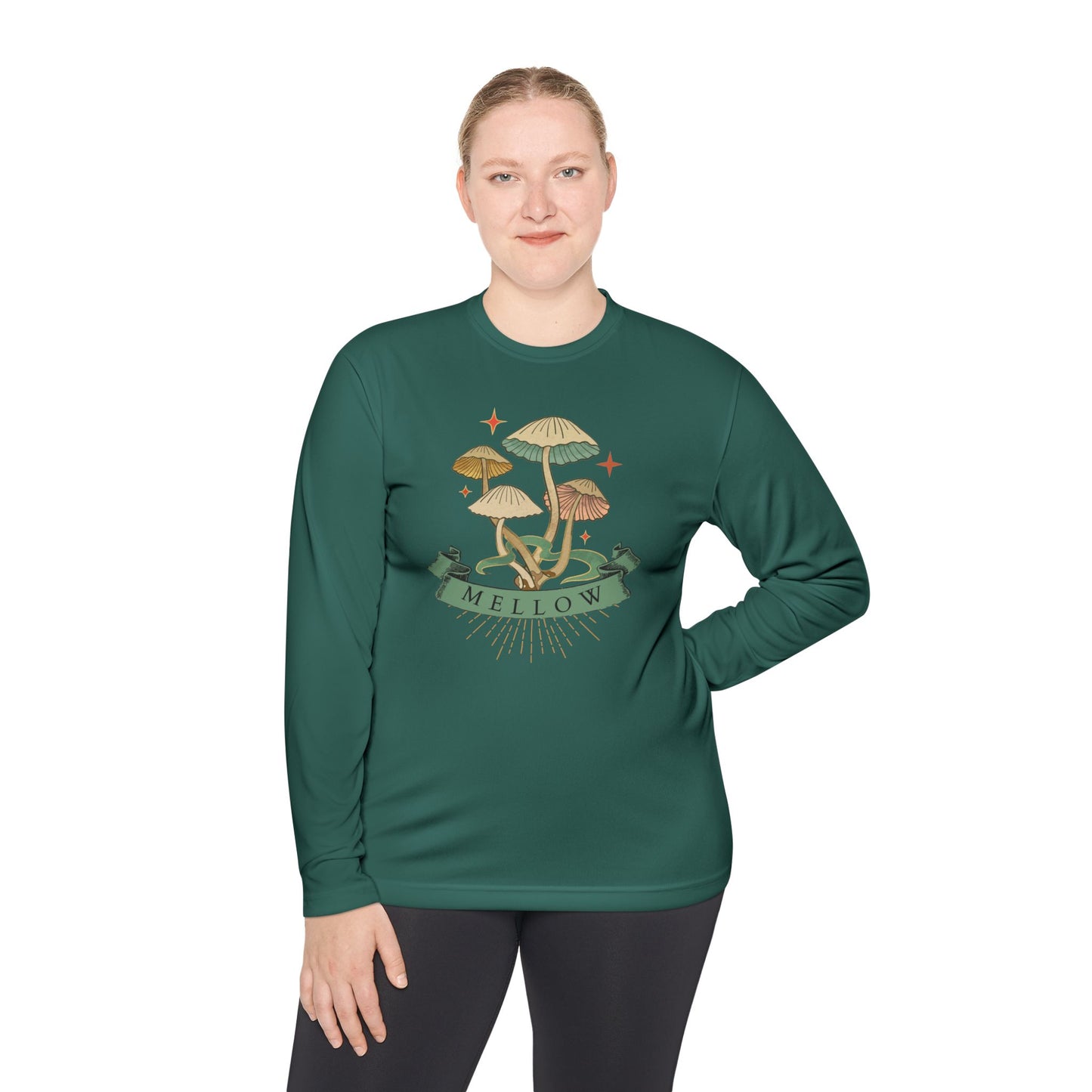 Mellow Mushrooms Long Sleeve Tee - Bohemian Style Shirt, Gift for Nature Lovers, Cozy Autumn Layer, Unisex Apparel, Festival Wear