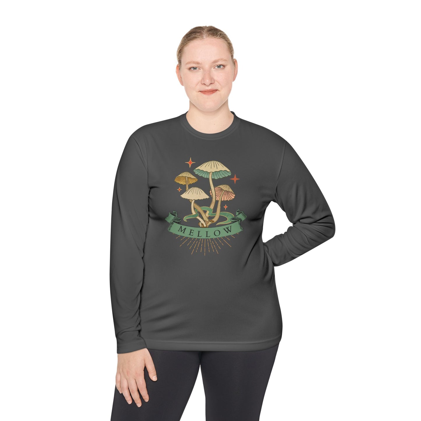 Mellow Mushrooms Long Sleeve Tee - Bohemian Style Shirt, Gift for Nature Lovers, Cozy Autumn Layer, Unisex Apparel, Festival Wear
