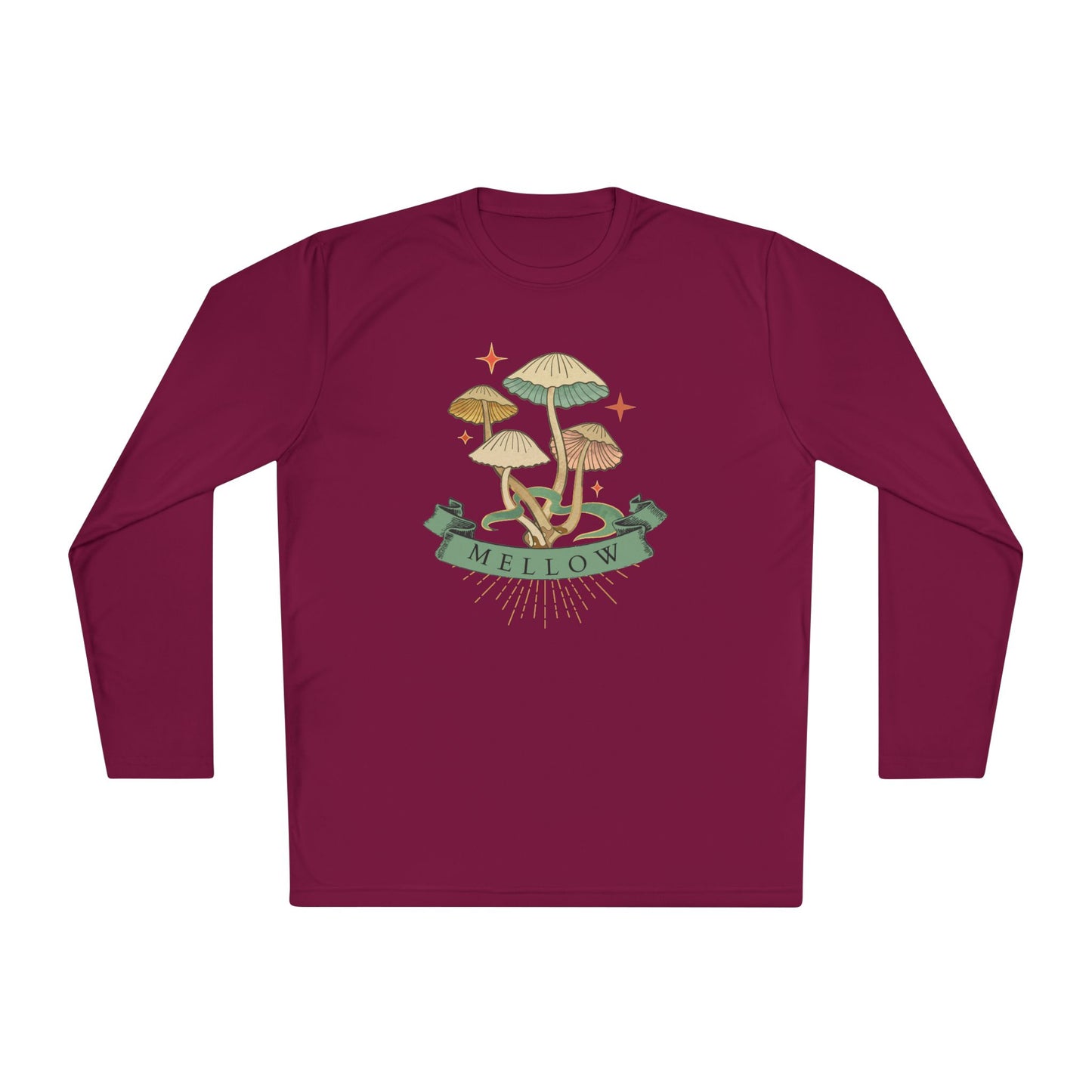 Mellow Mushrooms Long Sleeve Tee - Bohemian Style Shirt, Gift for Nature Lovers, Cozy Autumn Layer, Unisex Apparel, Festival Wear