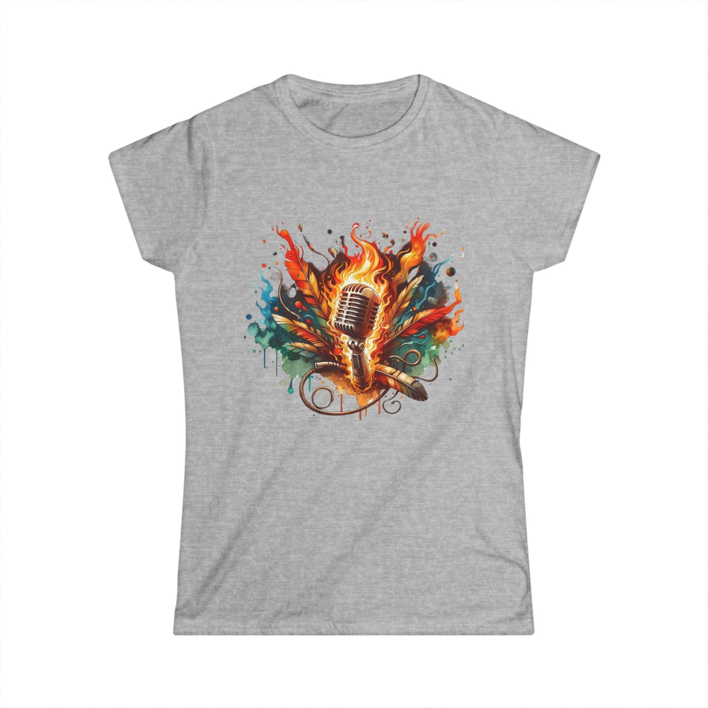 Passionate Mic Women's Softstyle Tee - Perfect for Singers and Music Lovers