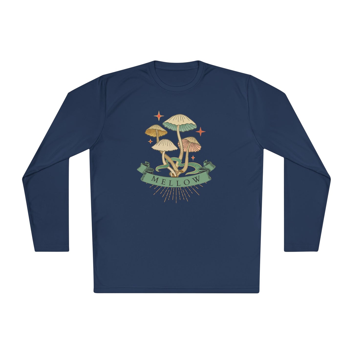 Mellow Mushrooms Long Sleeve Tee - Bohemian Style Shirt, Gift for Nature Lovers, Cozy Autumn Layer, Unisex Apparel, Festival Wear