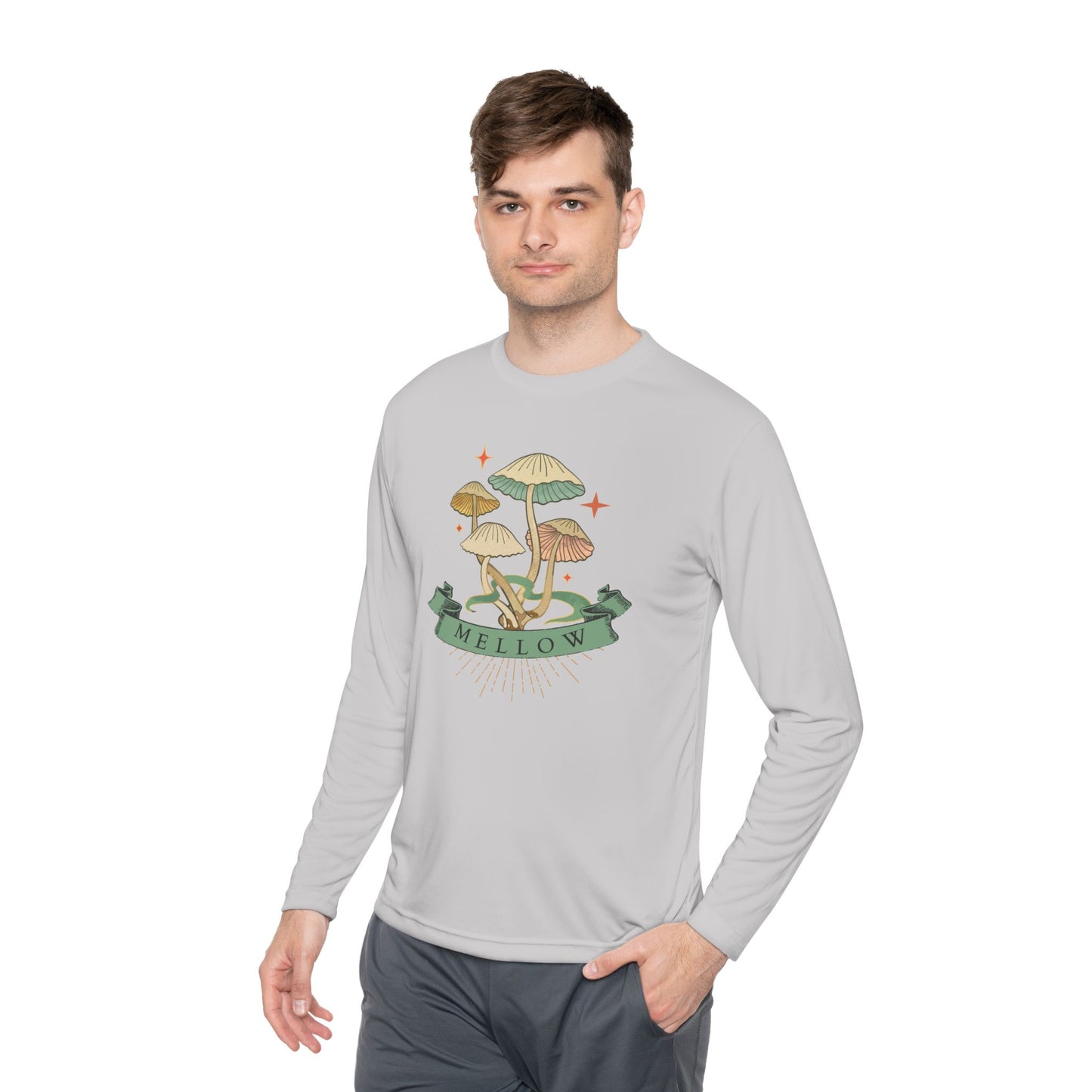 Mellow Mushrooms Long Sleeve Tee - Bohemian Style Shirt, Gift for Nature Lovers, Cozy Autumn Layer, Unisex Apparel, Festival Wear