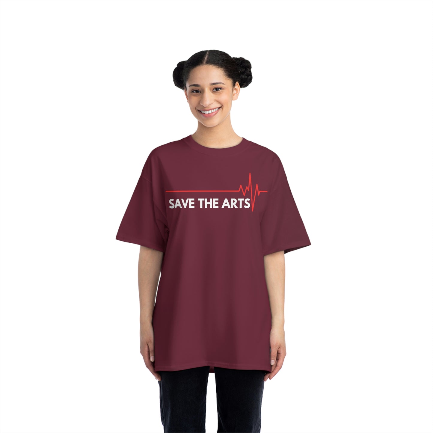 Beefy-T® Short-Sleeve Save The Arts White Text T-Shirt