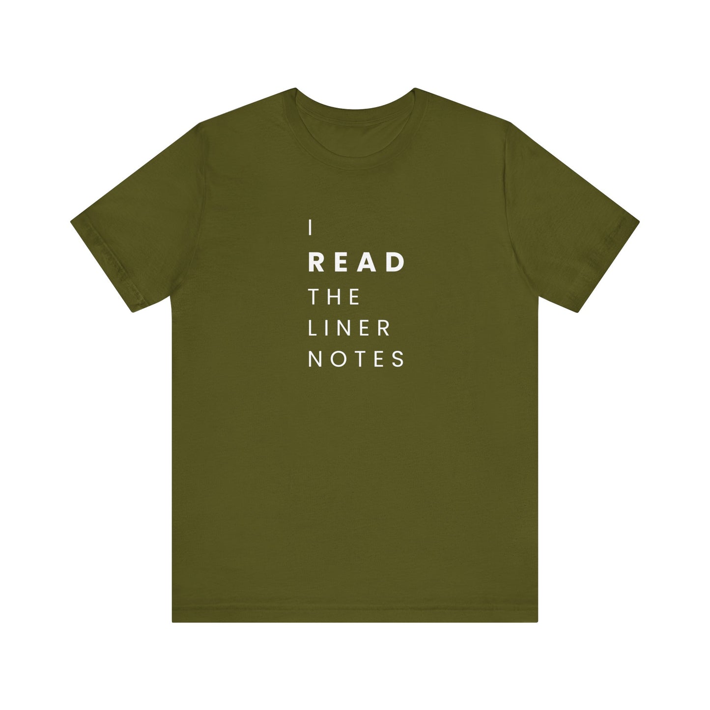 Unisex Music Lover Tee, Casual Music T-Shirt, Gift for Music Fans, Unique Band Merchandise, I Read the Liner Notes Shirt, Music [...]