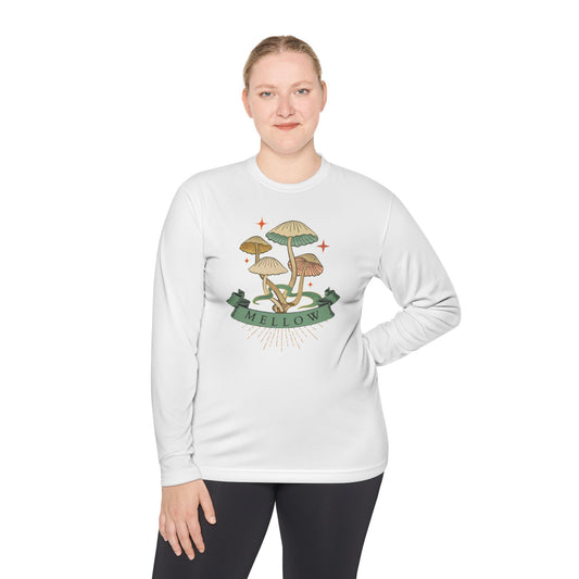 Mellow Mushrooms Long Sleeve Tee - Bohemian Style Shirt, Gift for Nature Lovers, Cozy Autumn Layer, Unisex Apparel, Festival Wear
