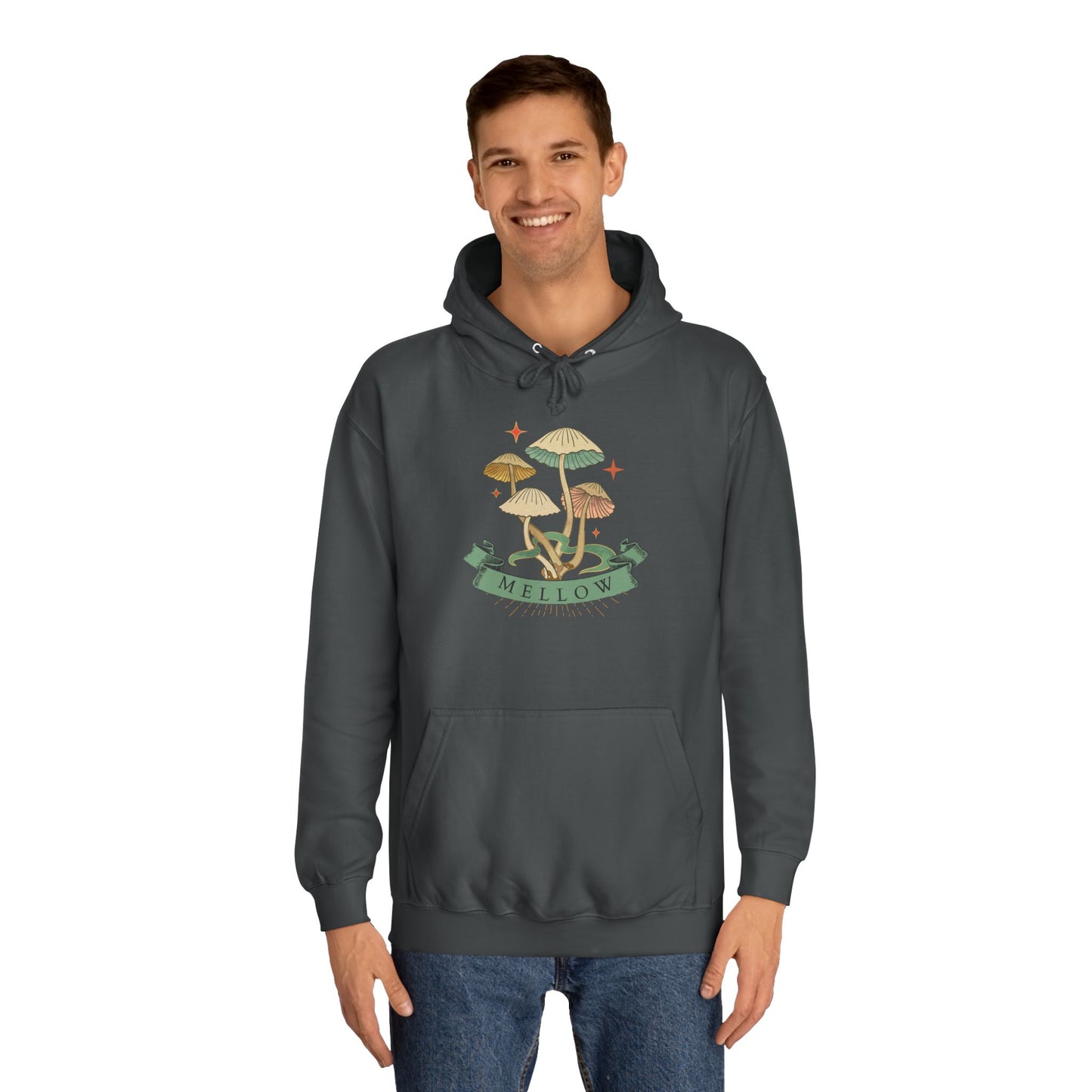 Cozy Mushroom College Hoodie, Unisex Sweatshirt for Students, Gift for Graduates, Cool Campus Attire, Casual Wear, Fall Fashion