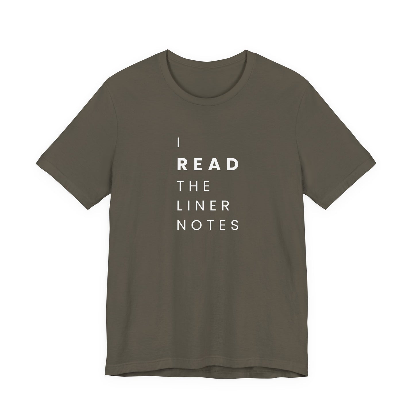 Unisex Music Lover Tee, Casual Music T-Shirt, Gift for Music Fans, Unique Band Merchandise, I Read the Liner Notes Shirt, Music [...]