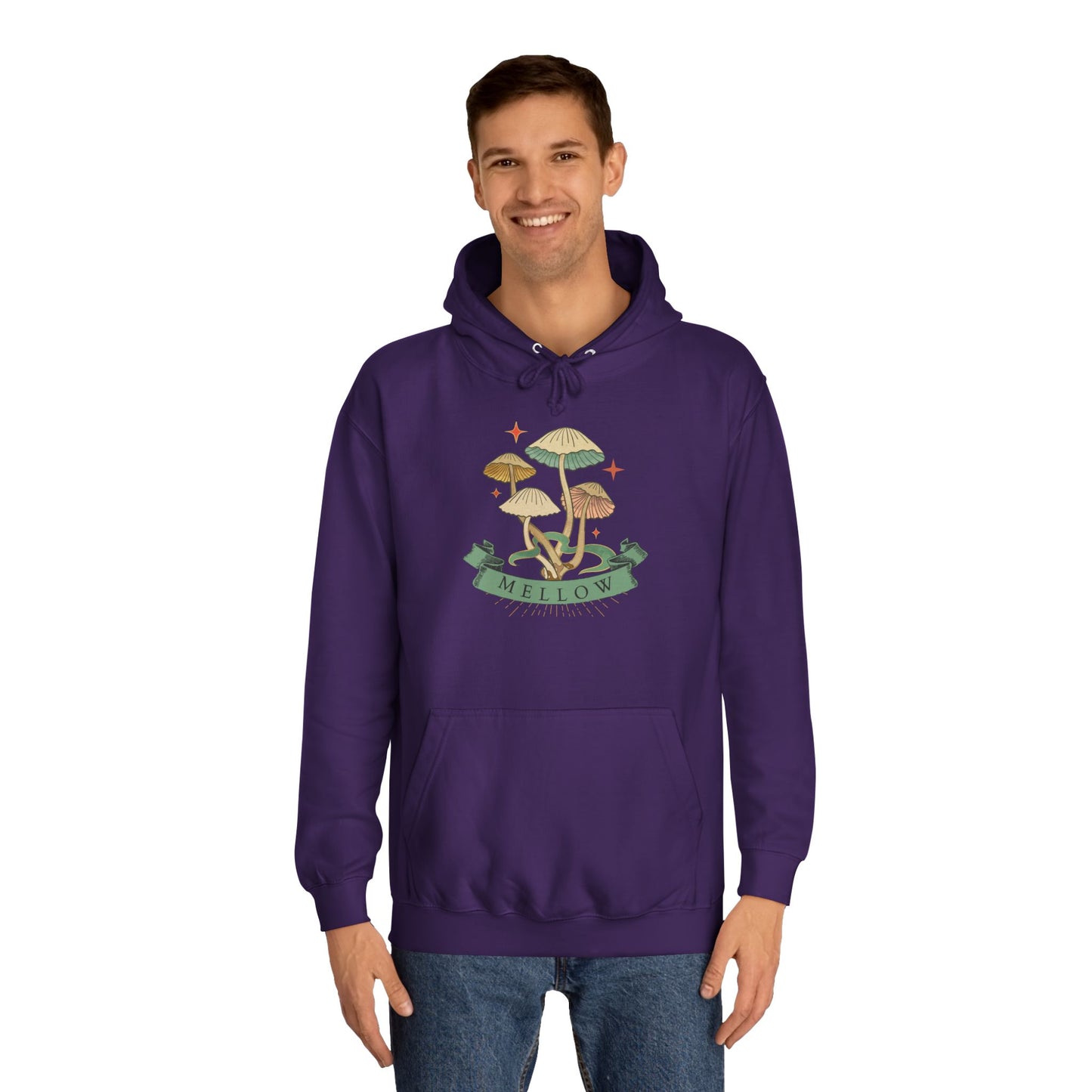 Cozy Mushroom College Hoodie, Unisex Sweatshirt for Students, Gift for Graduates, Cool Campus Attire, Casual Wear, Fall Fashion