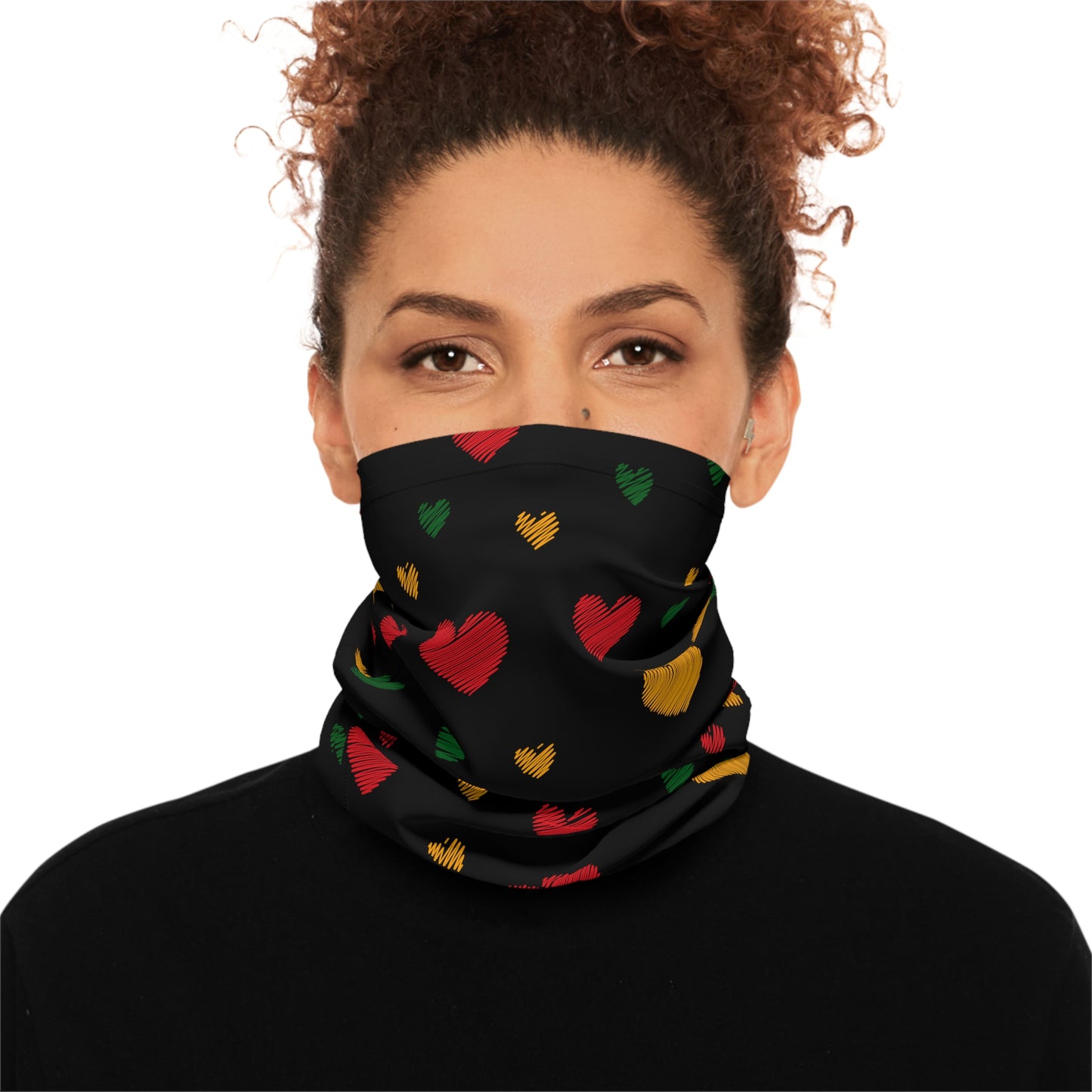 Lightweight Neck Juneteenth Hearts Gaiter