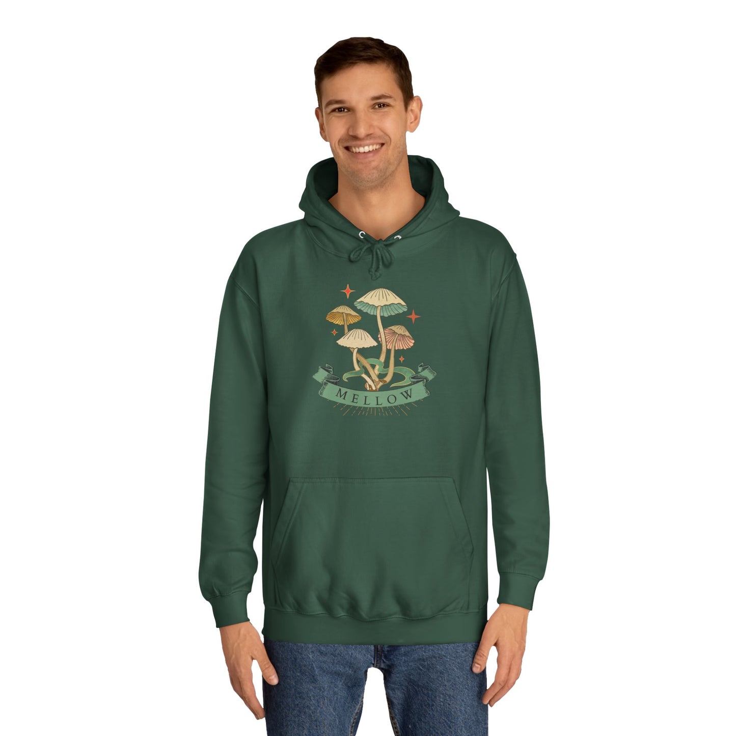 Cozy Mushroom College Hoodie, Unisex Sweatshirt for Students, Gift for Graduates, Cool Campus Attire, Casual Wear, Fall Fashion