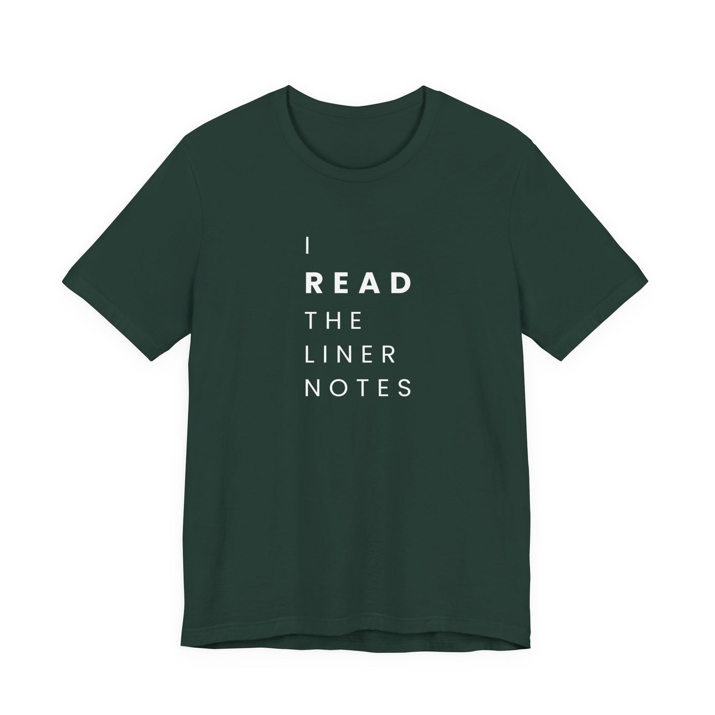 Unisex Music Lover Tee, Casual Music T-Shirt, Gift for Music Fans, Unique Band Merchandise, I Read the Liner Notes Shirt, Music [...]