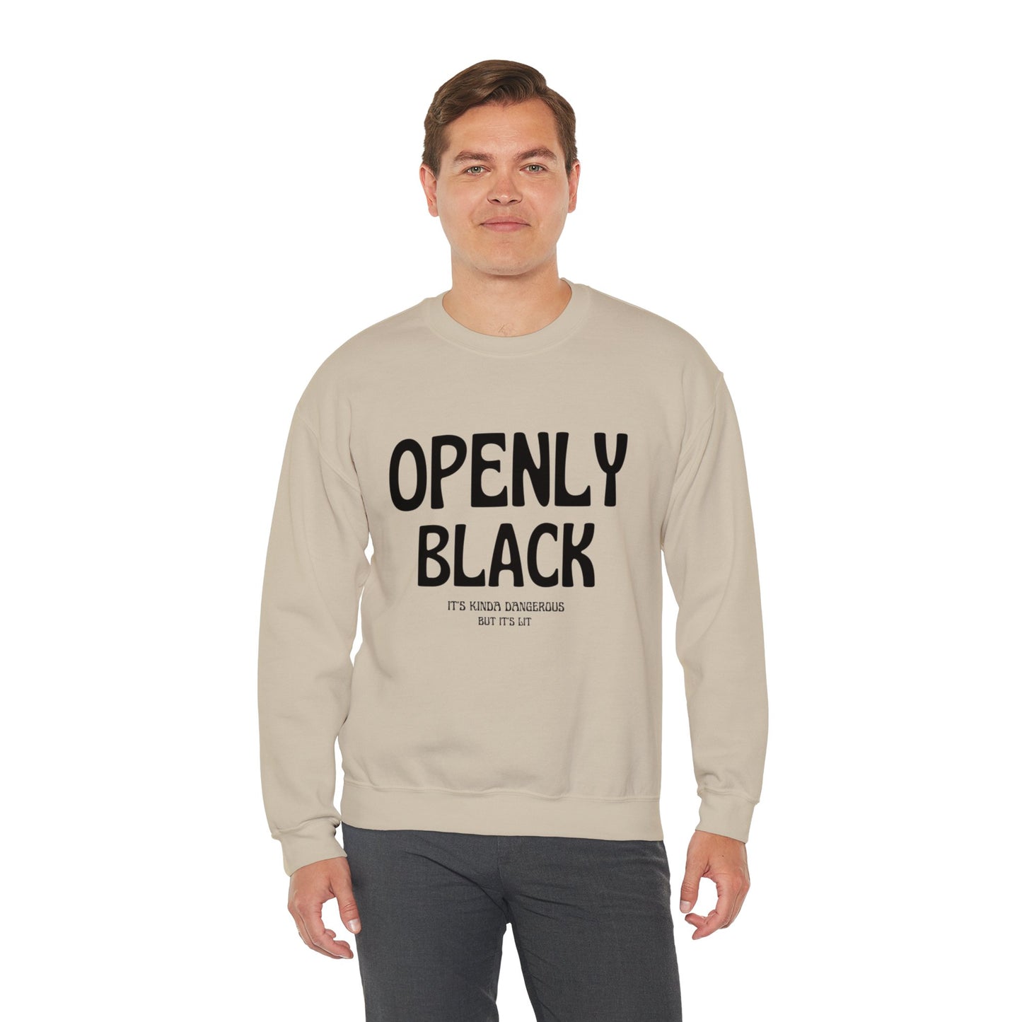 Unisex Heavy Blend™ Openly Black Crewneck Sweatshirt