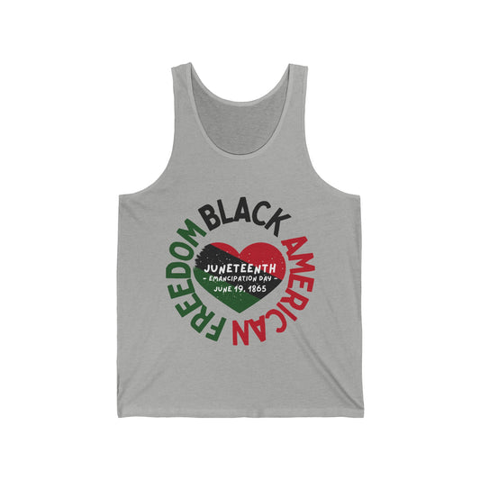 Unisex Jersey BLACK AMERICAN FREEDOM Juneteenth Tank