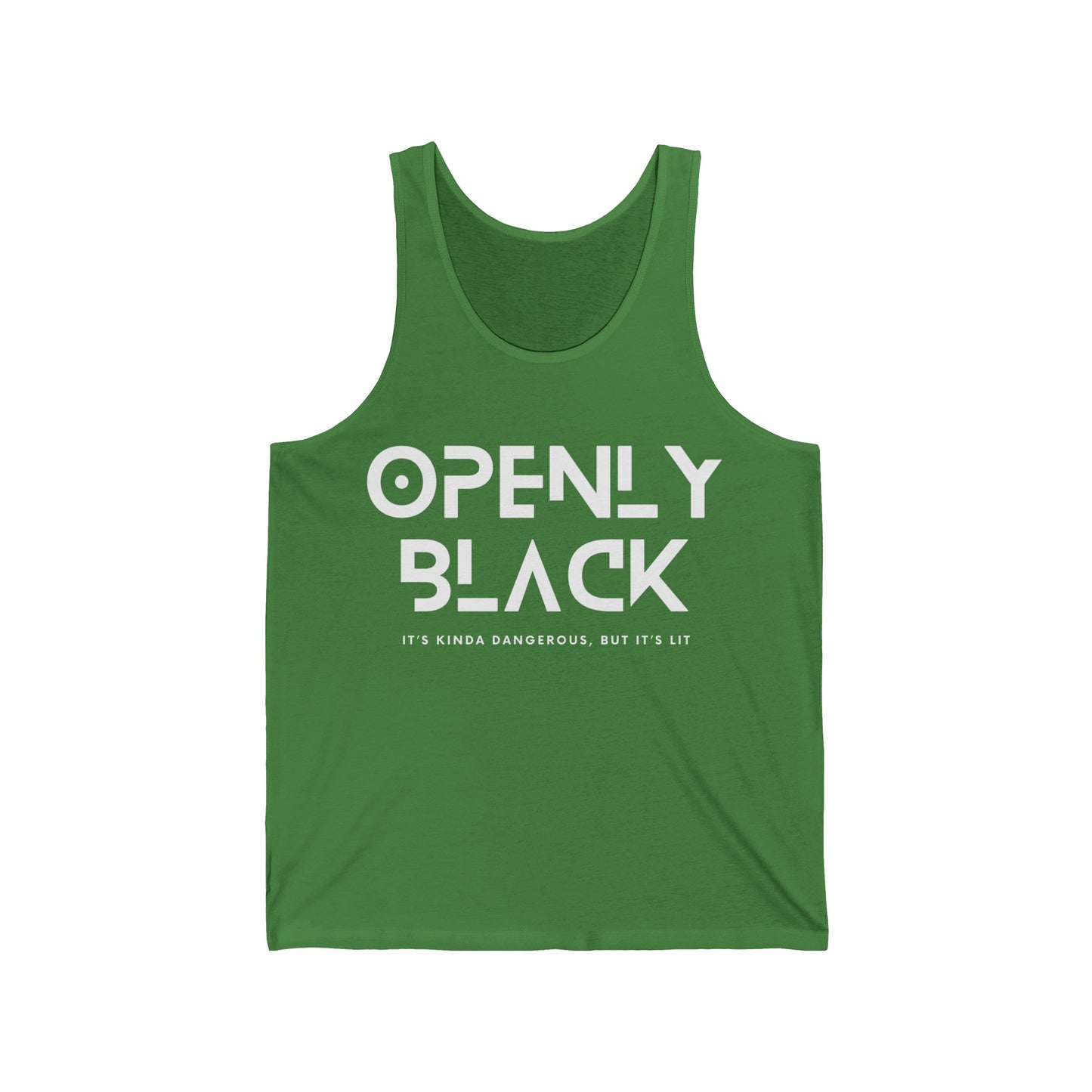 Unisex Jersey White Lettering OPENLY BLACK Tribal Tank