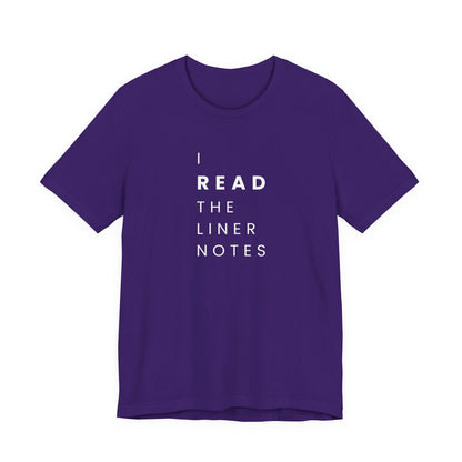 Unisex Music Lover Tee, Casual Music T-Shirt, Gift for Music Fans, Unique Band Merchandise, I Read the Liner Notes Shirt, Music [...]