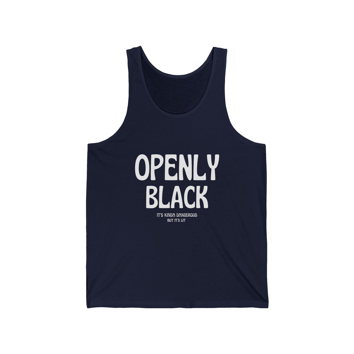 Unisex Jersey Openly Black Tank