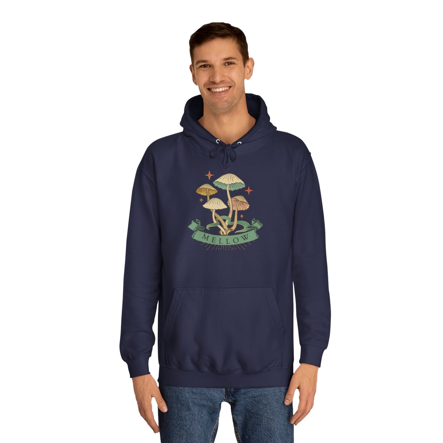 Cozy Mushroom College Hoodie, Unisex Sweatshirt for Students, Gift for Graduates, Cool Campus Attire, Casual Wear, Fall Fashion